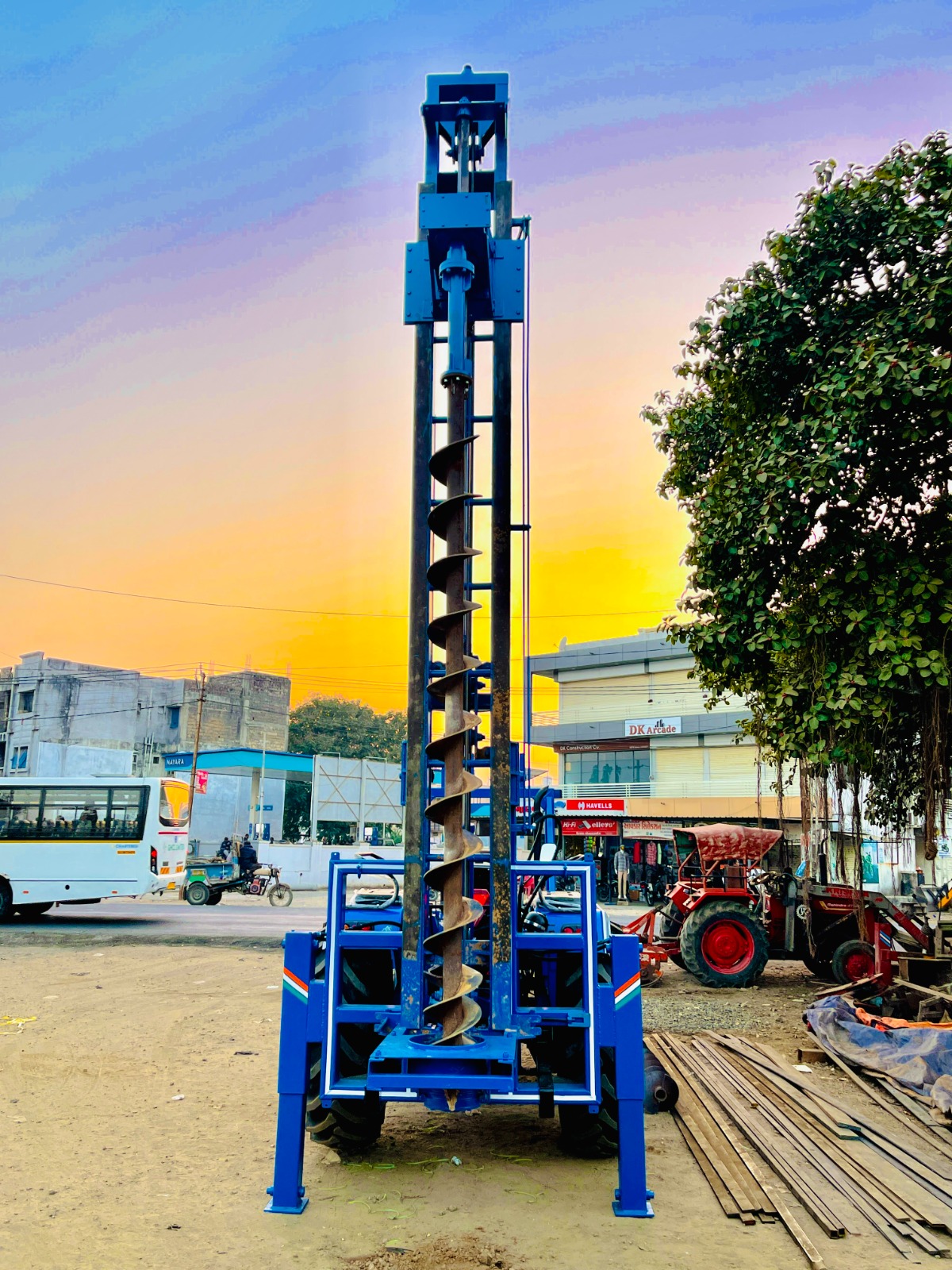 Tractor Mounted PTO Operated Piling Machine